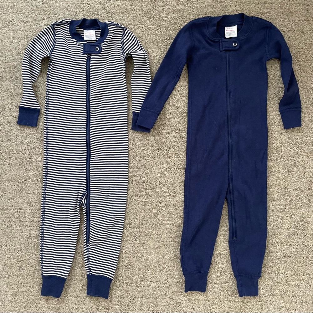 Hanna Andersson Baby Toddler Zip Sleeper Bundle, 2T, Navy, Stripe